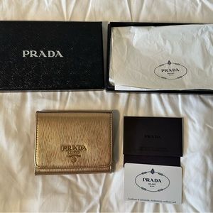 Prada Metallic Gold Wallet